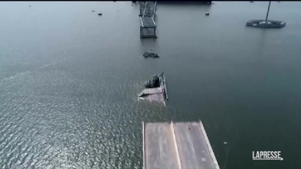 Baltimora, nuove immagini aeree del ponte distrutto