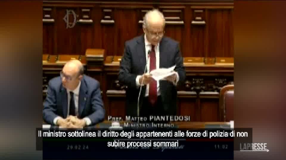 Pisa, Piantedosi: "No a processi sommari per le forze dell'ordine"