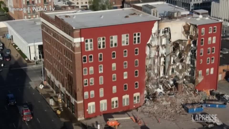 Usa, crolla palazzo a Davenport: le immagini dopo il collasso